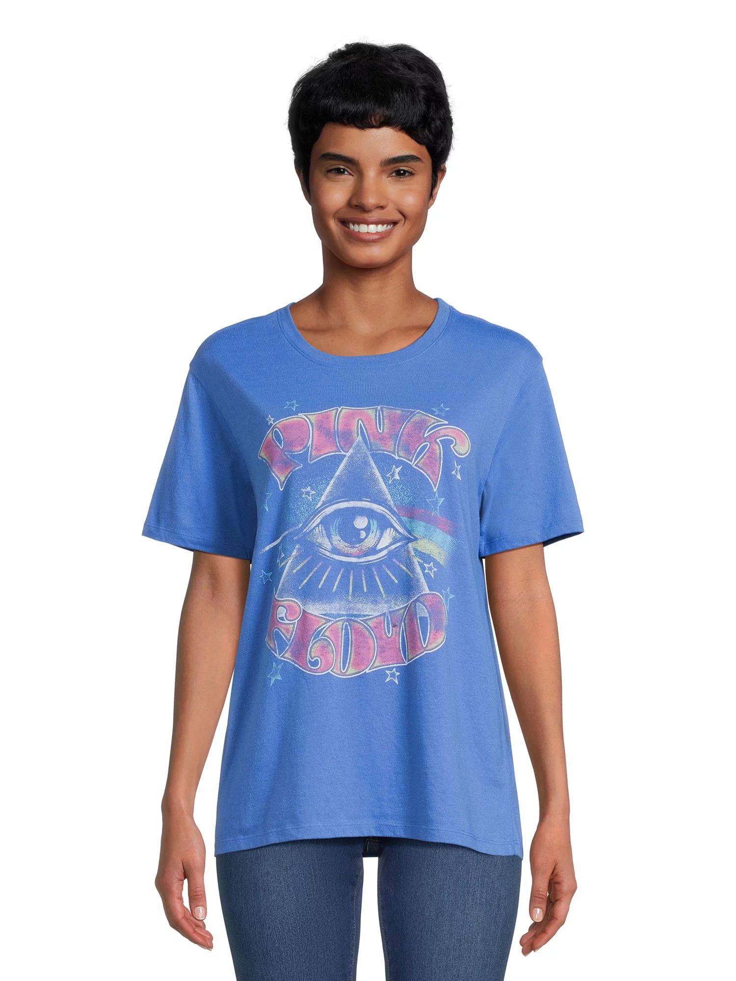 Time and Tru Women’s Pink Floyd Graphic Band T-Shirt | Walmart (US)
