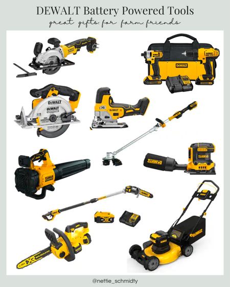 Lots of Dewalt cordless power tools on sale during the Amazon spring sale! We LOVE these battery powered tools so you don’t need an extension cord - great for home, farm and ranch projects!
.
Drill, hammer drill, circular saw, power sander, edger, weed eater, lawn equipment, chain saw, lawn mower, leaf blower, air compressor 

#LTKsalealert #LTKhome #LTKmens