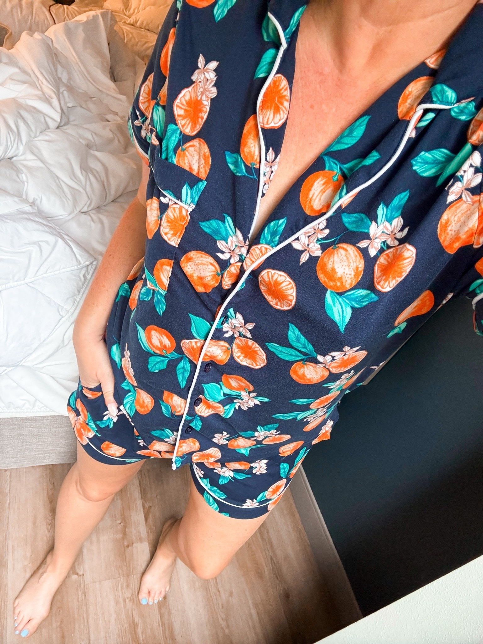 My favorite pajamas with buttons and pockets super soft size medium