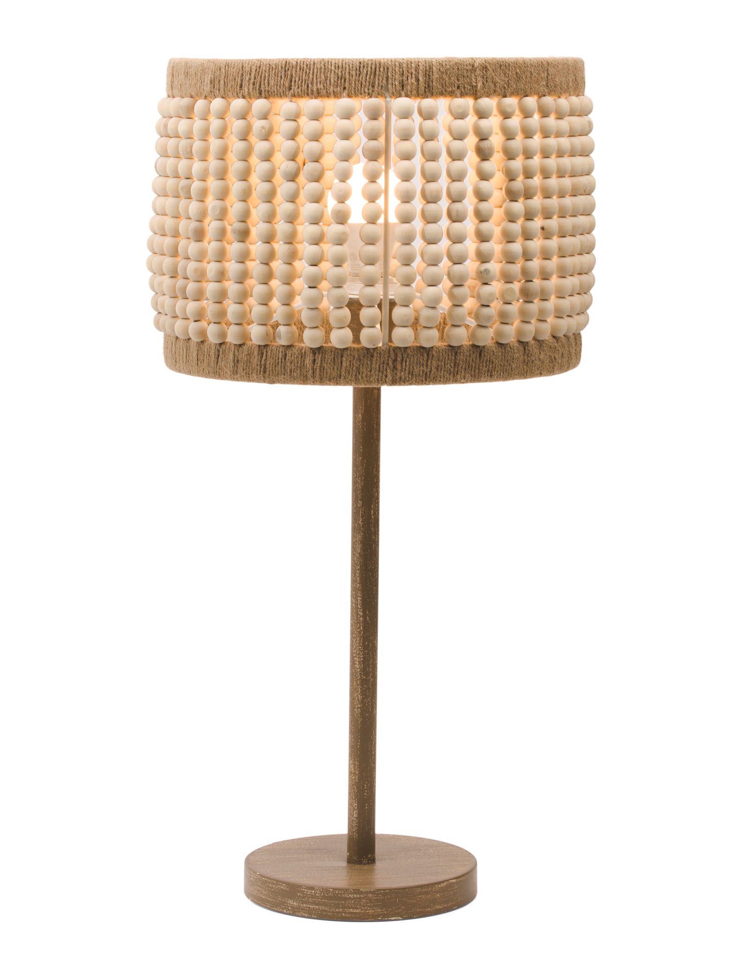 25in Wood Beaded Lamp | TJ Maxx