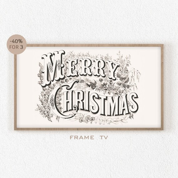 Samsung Frame TV Art Christmas Signs Merry Christmas Card 4k Winter Decor The Frame TV Art Samsun... | Etsy (US)