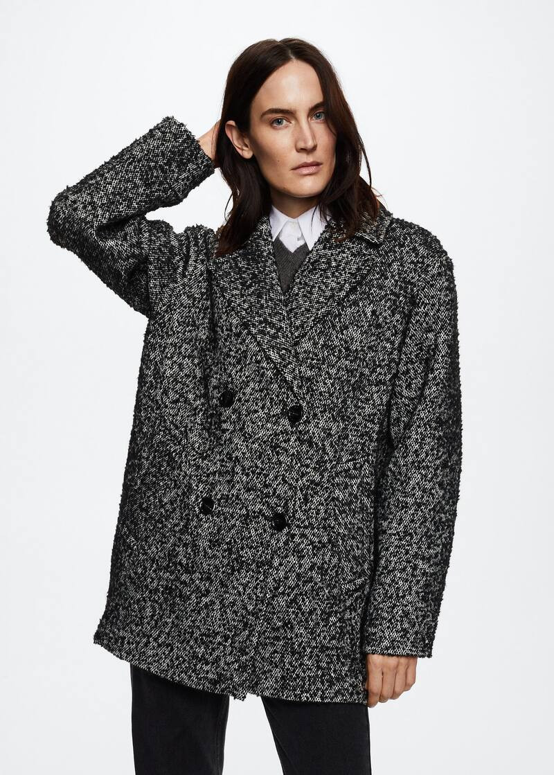 Flecked textured coat -  Women | Mango United Kingdom | MANGO (UK)