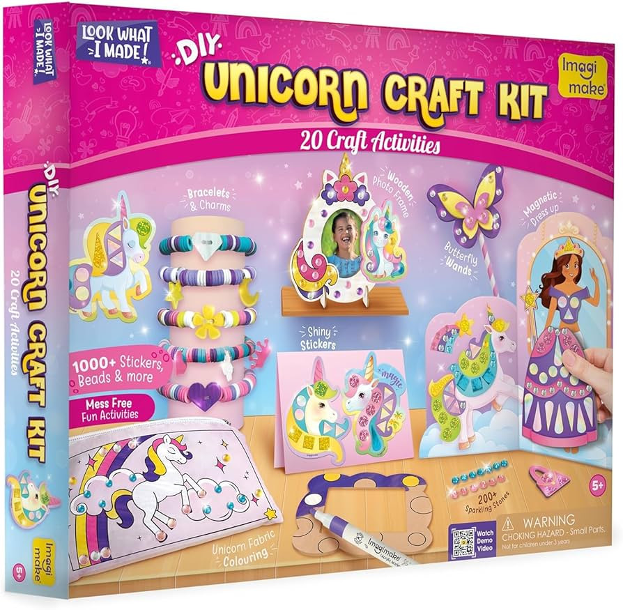 Imagimake Unicorn Craft Kit | 20+ Mess Free Activities | Bracelet Making Kit, Magnetic Board Prin... | Amazon (US)