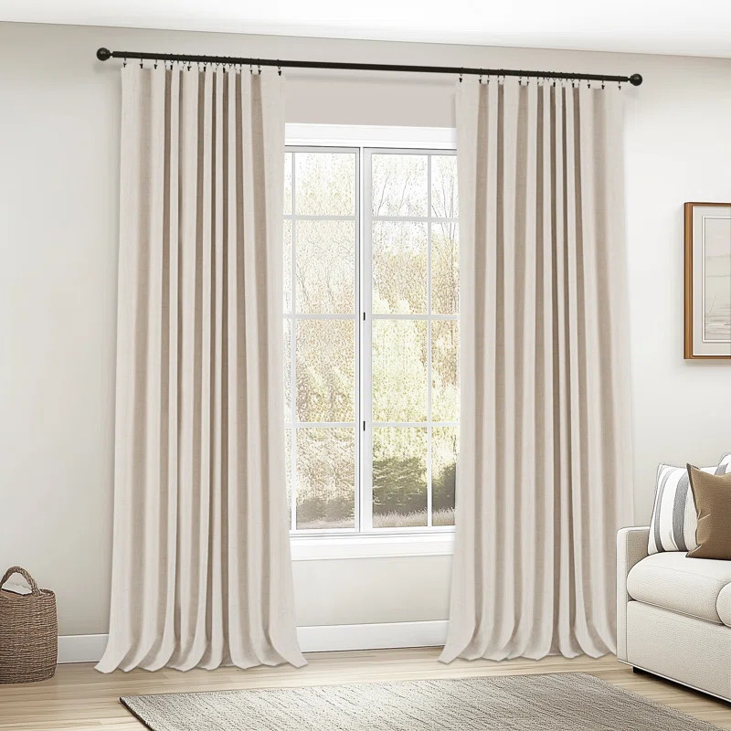 Birglinde Blackout Curtains Linen Textured 100% Blackout Drapes for Bedroom Living Room Curtains ... | Wayfair North America