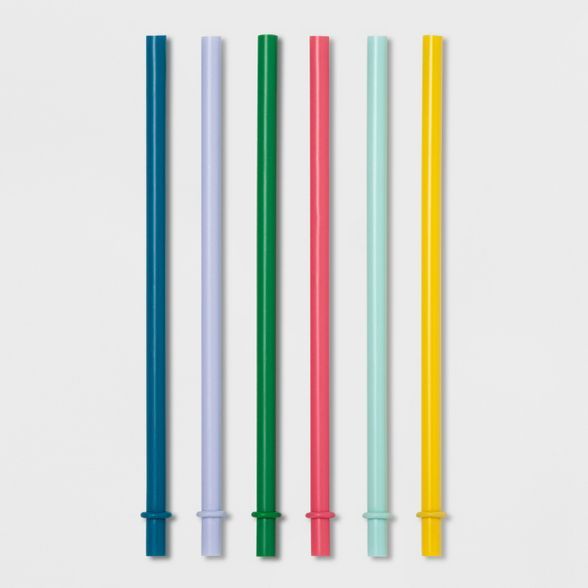 8" 6pk Plastic Kids Straws - Pillowfort&#8482; | Target