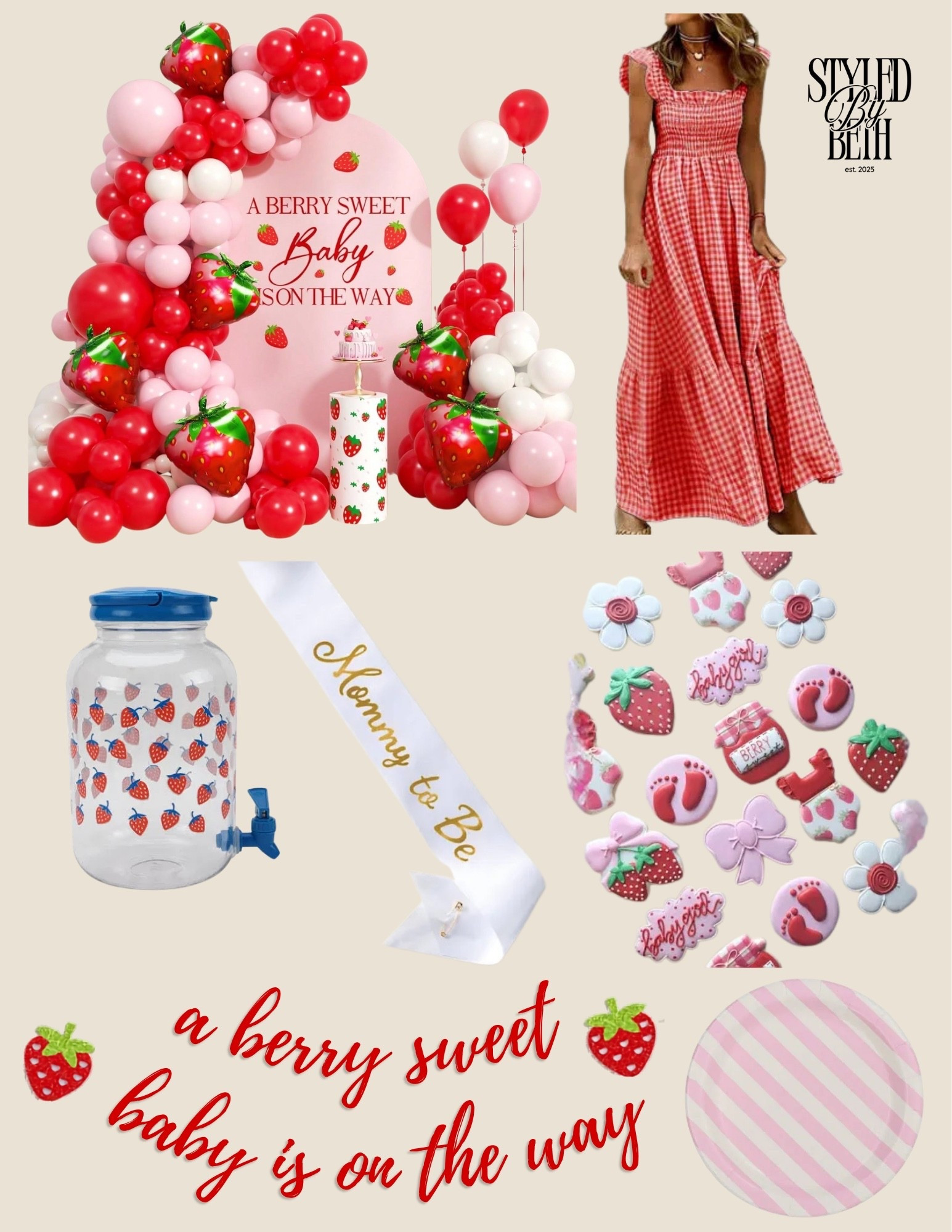 🍓 A berry sweet baby is on the way 🍓
Obsessed with this strawberry baby shower theme — from the gingham dress to the cutest little details 😍🎀
Everything is giving soft, sweet, and perfectly mama-ready 💕✨

Linking all the berry cute finds for your next shower, outfit, or party inspo! 🍓👇

#LTKBump #LTKBaby #LTKSeasonal