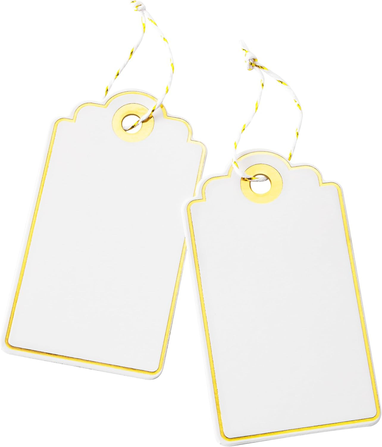 100 PCS 3.5 x 2 inches White Paper Gift Tags with String for Christmas by SUNCOLOR | Amazon (US)