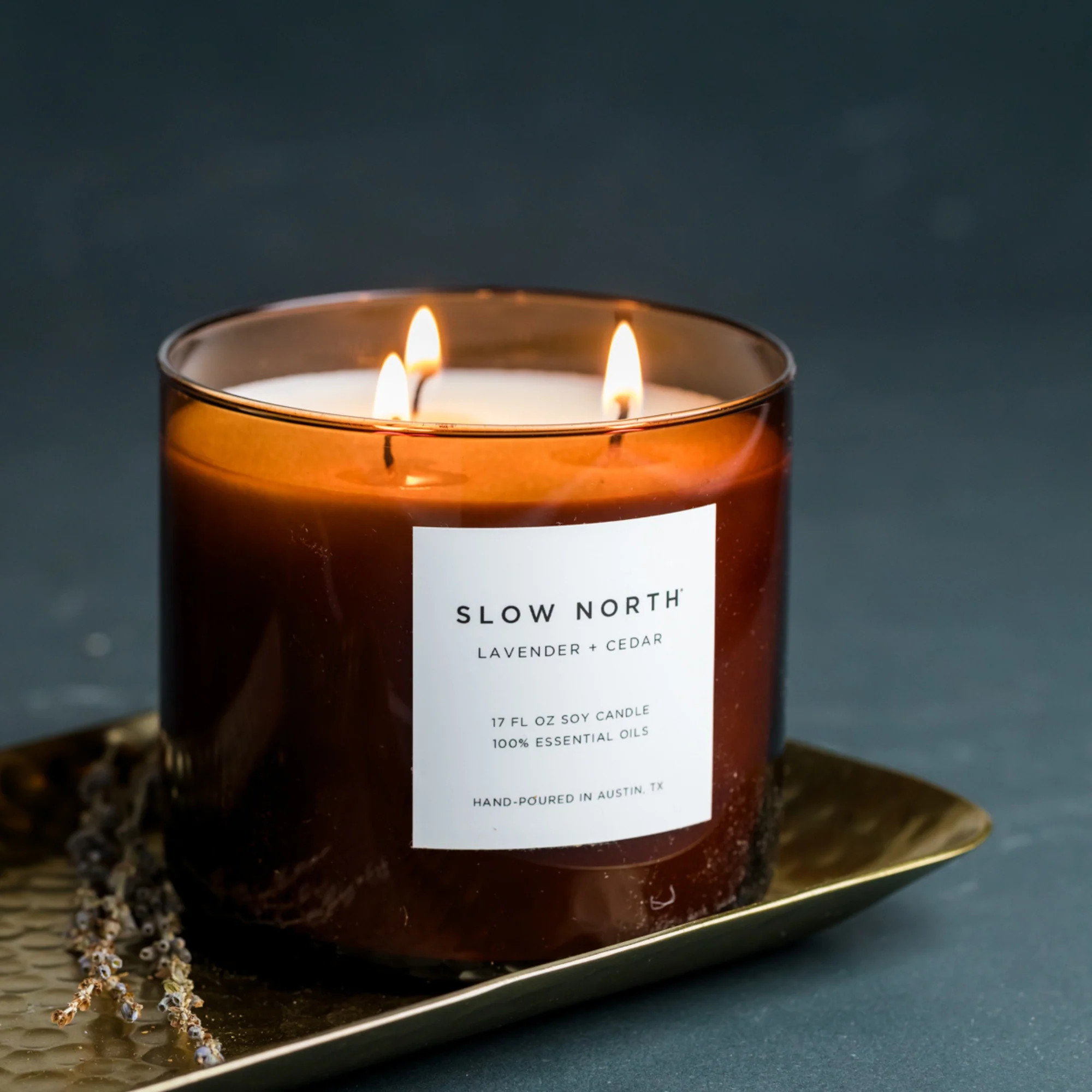 Lavender + Cedar - Signature 3-Wick Candle | Slow North