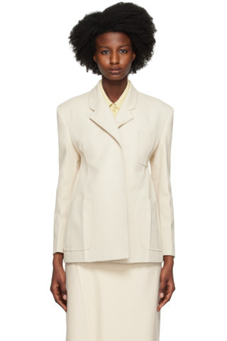 Beige Waist Up Hourglass Blazer | SSENSE