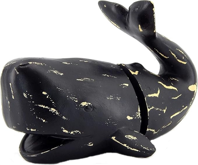 Bellaa 29677 Decorative Bookends for Shelves Moby Dick Whale Retro Unique Book Ends Stopper Divid... | Amazon (US)