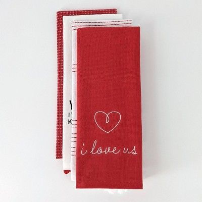 4ct Valentine's Day Dish Towels I Love Us/You & Me - Bullseye's Playground™ | Target