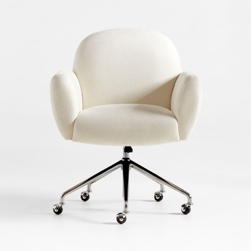 Imogen Ivory Upholstered Office Chair with Casters + Reviews | Crate & Barrel | Crate & Barrel