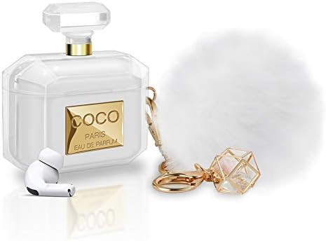 AirPods Pro Case Perfume Bottle Design with Keychain & Fur Ball Soft Silicone Shockproof Cute Air... | Amazon (US)