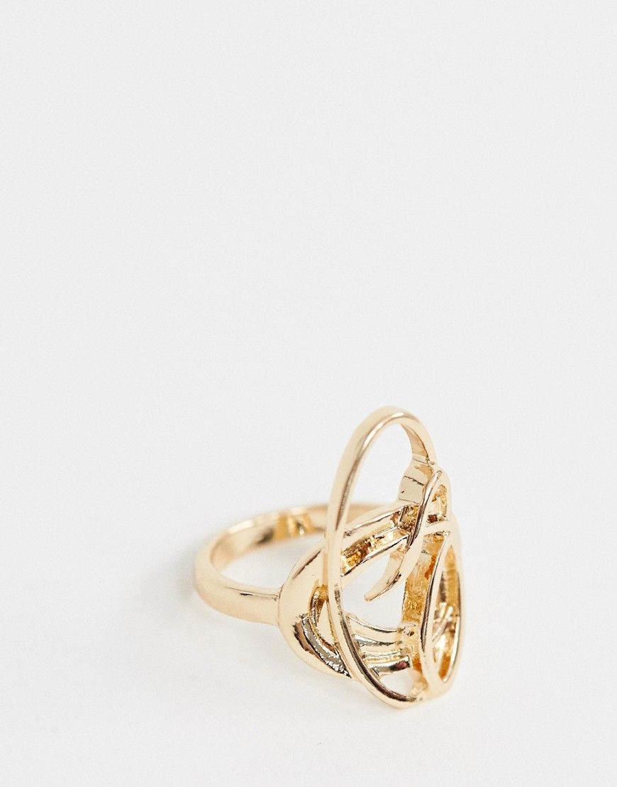 ASOS DESIGN ring in abstract wire design in gold - Gold | ASOS US