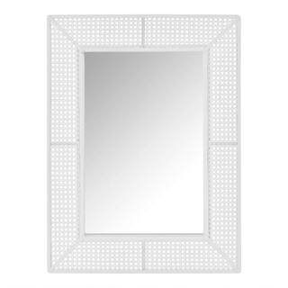 Medium Rectangle White Rattan and Cane Mirror (24 in. W x 32 in. H) | The Home Depot