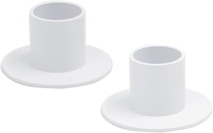 2 Pcs Gold Iron Candle Holder for Taper Candles, Wedding, Dinning, Party Decoration (White) | Amazon (US)