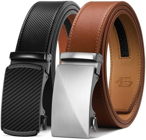 Zitahli Ratchet Belt for Men - 2 Packs Leather Mens belt For Gift Men Dress and Casual,Trim to Fi... | Amazon (US)