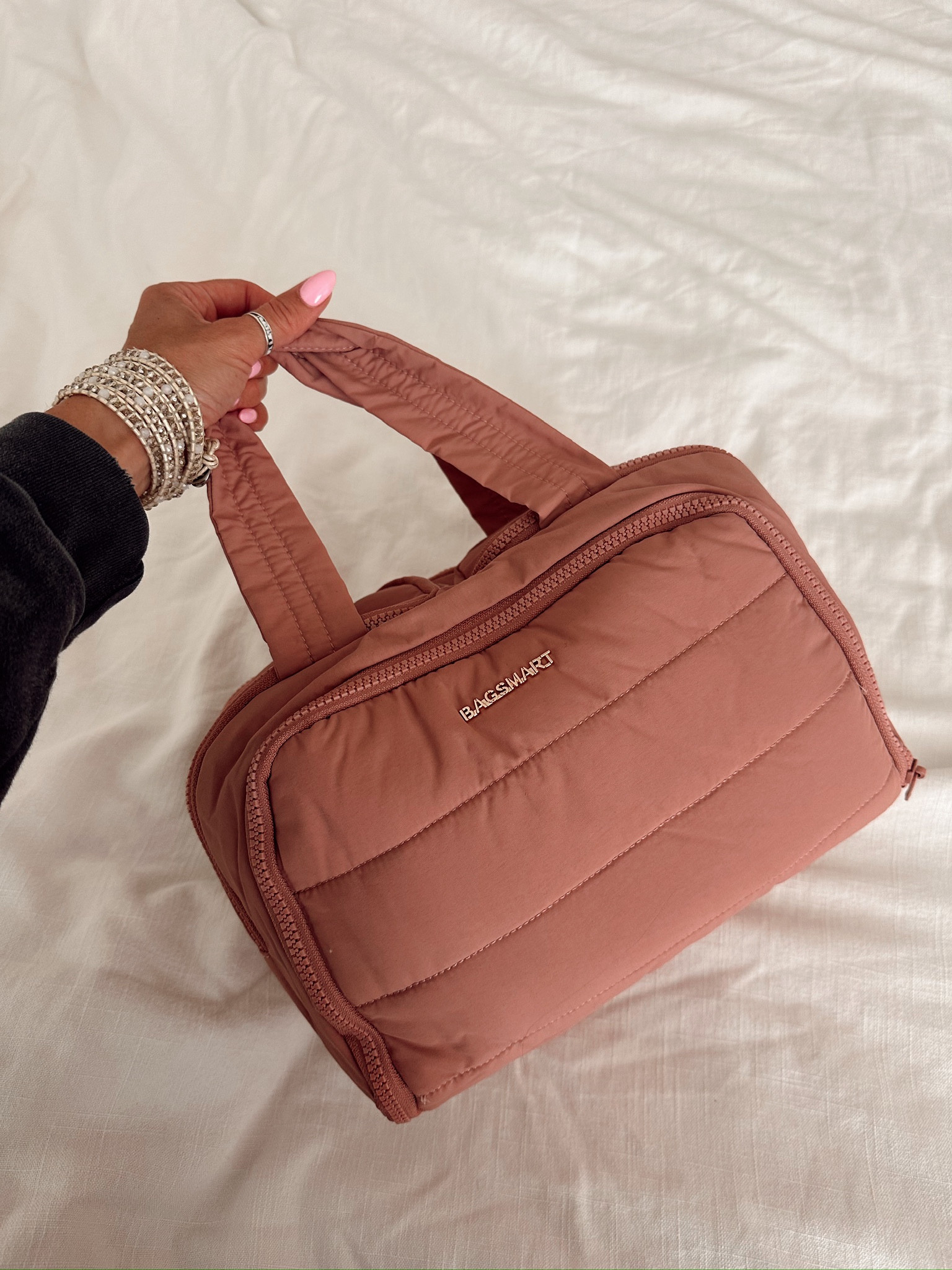 The toiletry bag I’m currently OBSESSED with! ✨ It’s an upgrade from my last one. I love the hanging one, and will still use it, but this one is great for my hair are / products in a spray can. You’ll love this for your next destination! 

#LTKTravel #LTKHome #LTKBeauty