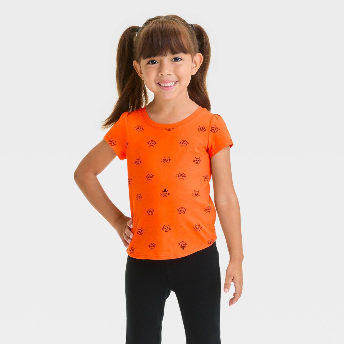 Toddler Girls' Cat Short Sleeve T-Shirt - Cat & Jack™ Orange | Target
