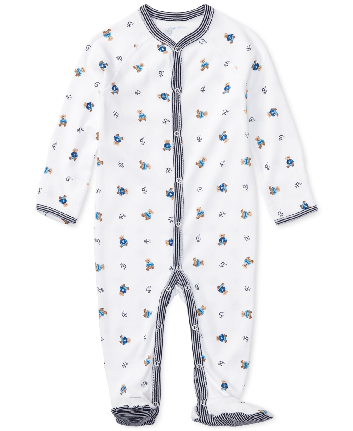 Polo Ralph Lauren Baby Boys Bear Cotton Footed Coverall - Refined Navy | Macy's