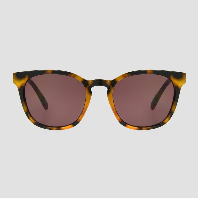 Women's Tortoise Shell Print Square Key Hole Sunglasses - Universal Thread™ Brown | Target