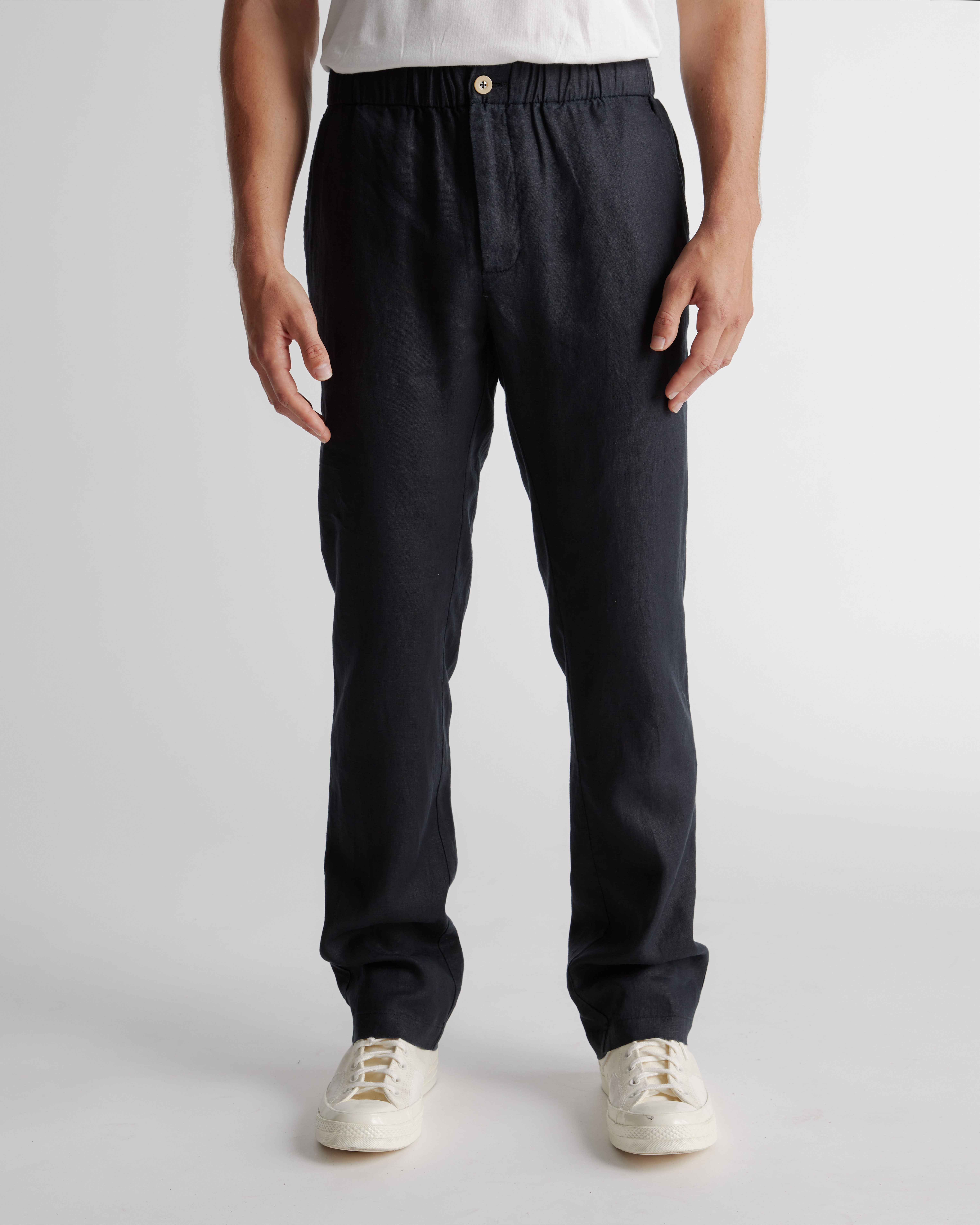 Quince | Men's 100% European Linen Trousers in Black, Size XL | Quince