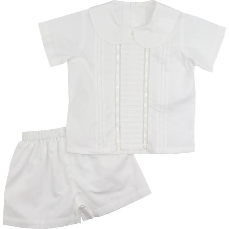 Boy's Ivory Heirloom Short Set | Cecil and Lou