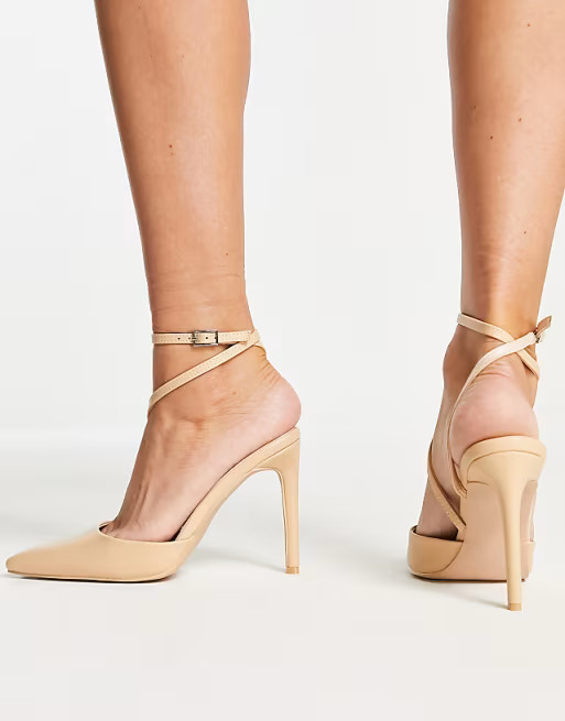 RAID Aasta asymmetric heeled shoes in beige | ASOS (Global)