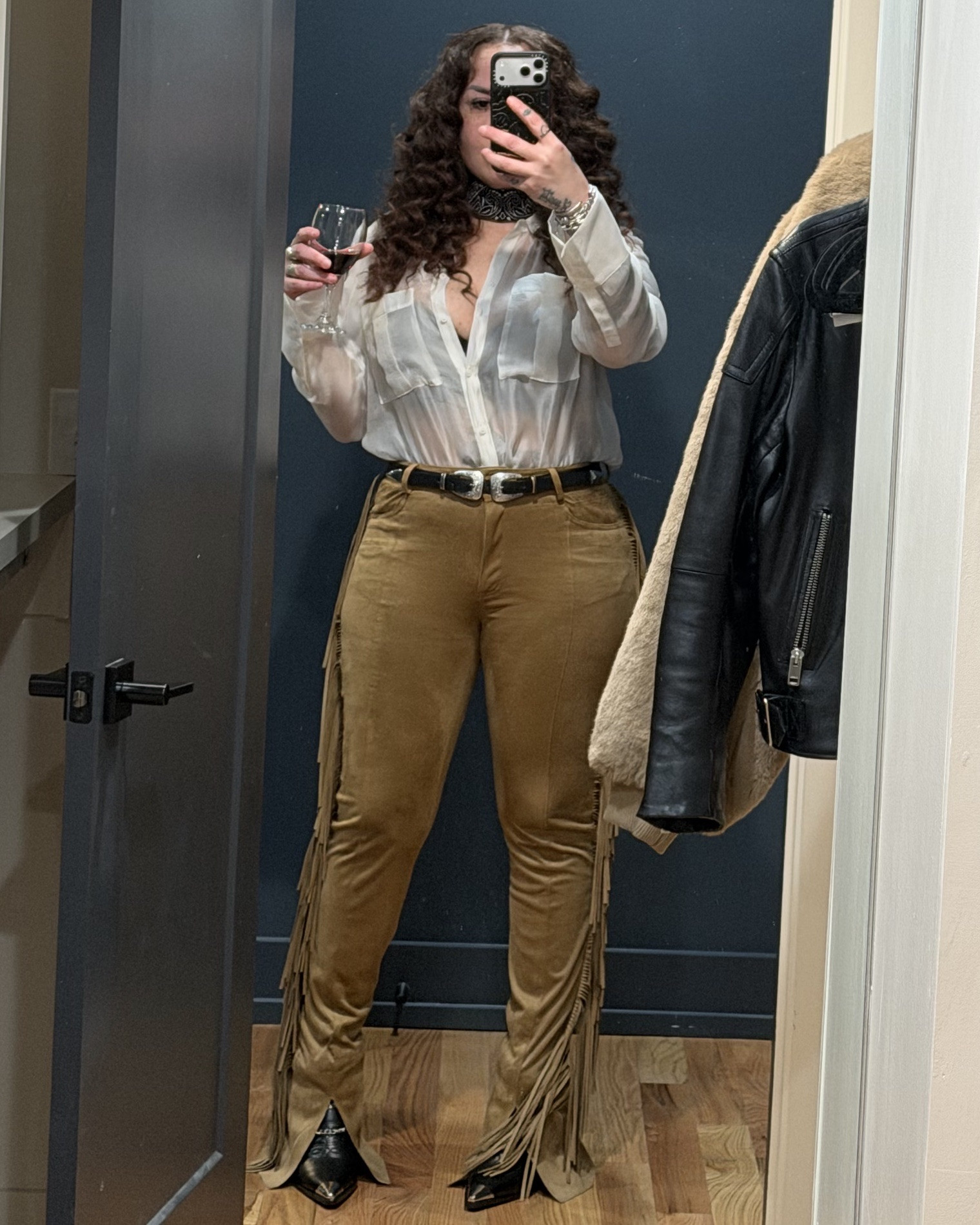 These fringe pants deserved their own moment.

They move when you walk, add instant texture to the outfit, and give a little western edge without feeling costume-y. I paired them with a sheer top and western-inspired boots to complete my Nashville night one look. 

If you’ve been looking for a statement pant that still feels wearable, this combo is it. Linking the exact pants and boots.

#LTKstyle #LTKoutfits #StatementPants #FringePants #WesternInspired #BootSeason #PointedToeBoots #NightOutLook #LTKfashion #StyleFinds

#LTKOver40 #LTKvlog #LTKootd