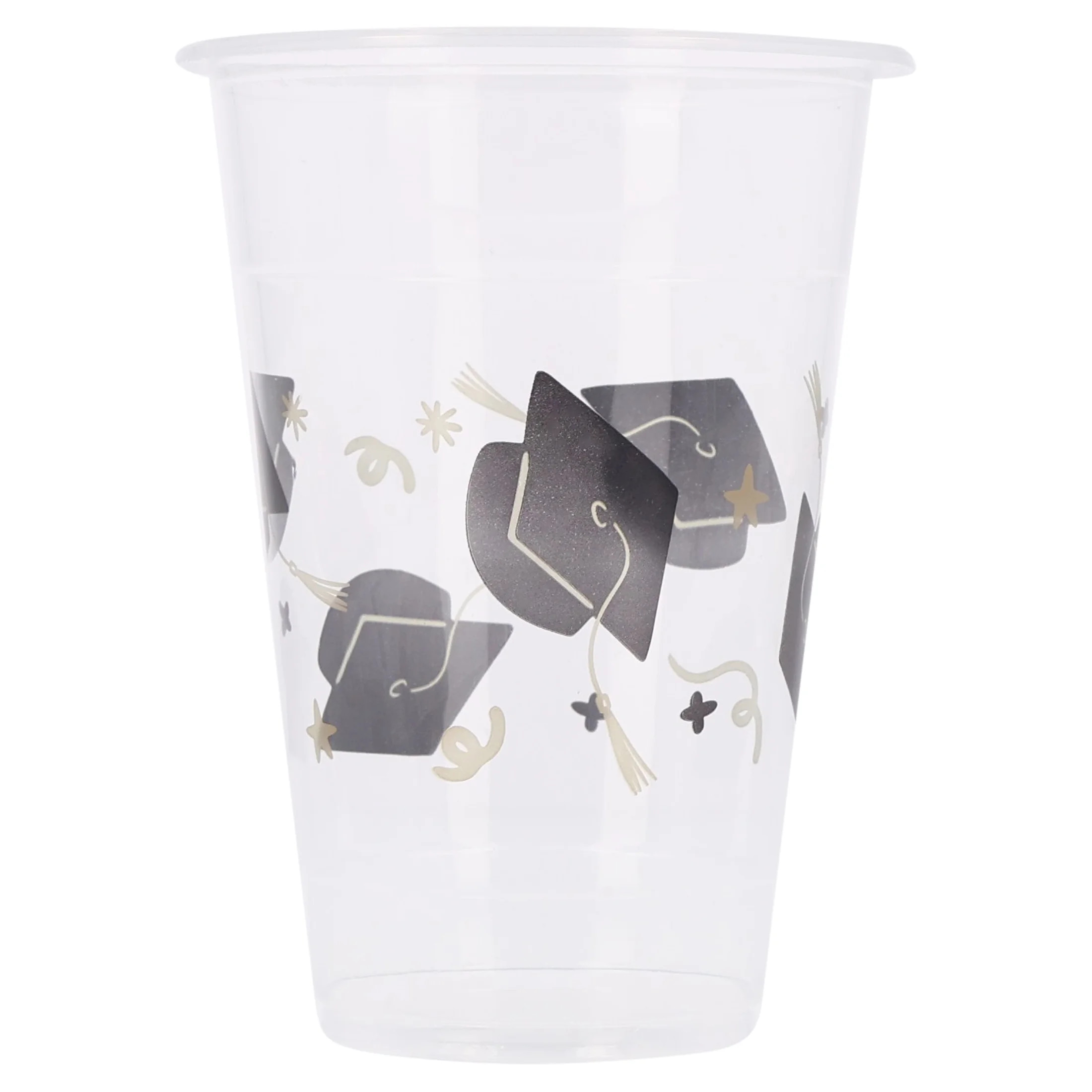 Disposable Graduation Cap Plastic Cups, Black and Gold, 16 oz, 8 Count, Graduation by Way To Cele... | Walmart (US)