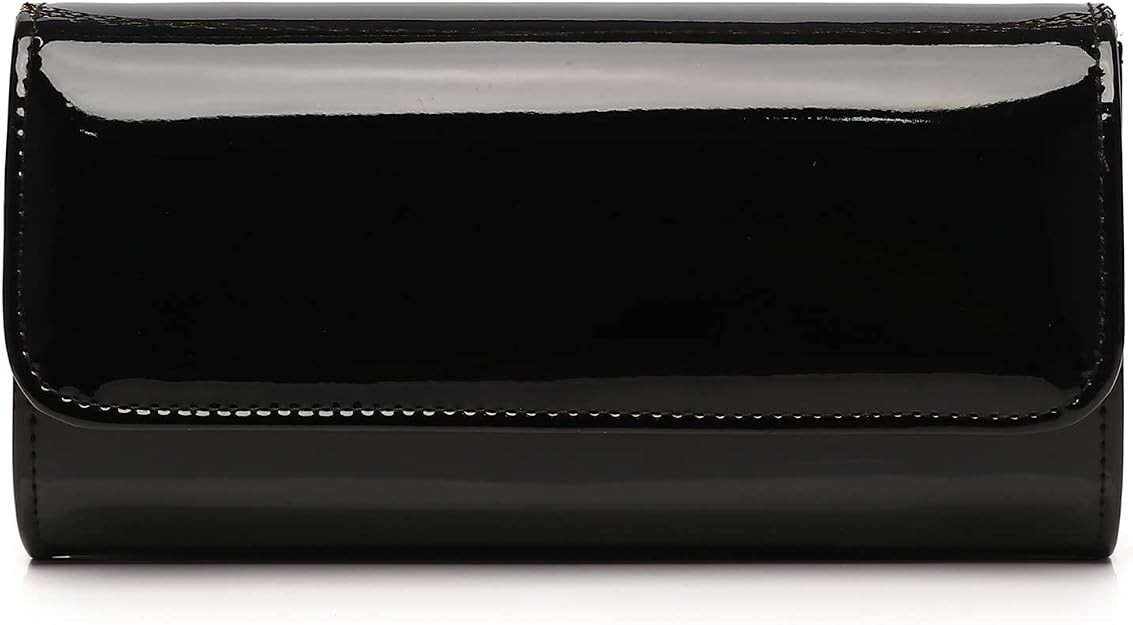 Patent Leather Envelope Clutch for Women Stylish Evening Handbag with Detachable Chain, Perfect f... | Amazon (US)