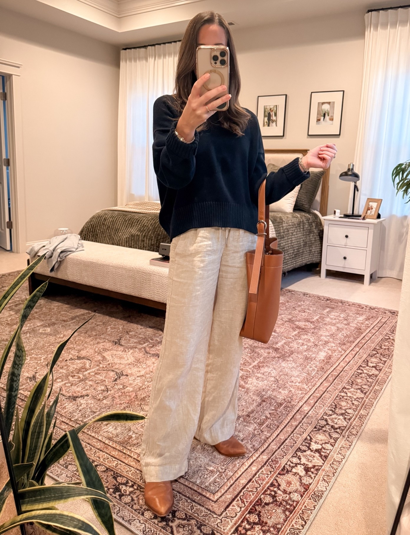 Transitioning linen pants into fall with an easy lightweight sweater + warm brown accessories. Such a good summer to fall outfit, casual workwear look, teacher outfit, or classic mom outfit for those in-between days.

Sizing: linen pants XS | sweater S

Quince promo code: INFG-26LINENANDLIGHTCO10 for 10% off your first order 🤍

#LTKFallStyle #LTKWorkwear #LTKSeasonal #LTKStyleTip #LTKMomStyle

#LTKootd #LTKmomlife #LTKWorkwear