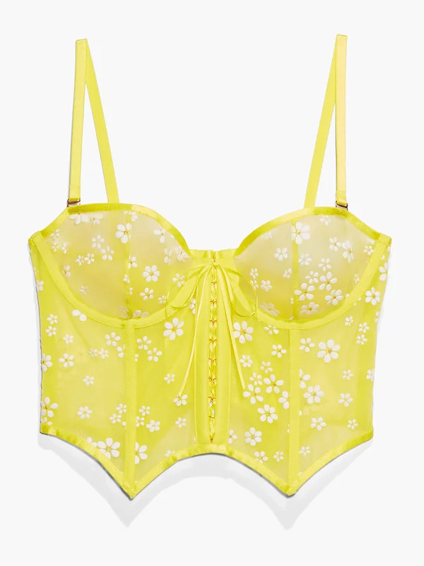 Puff Daisy Unlined Bustier in Yellow | SAVAGE X FENTY UK United Kingdom | Savage X Fenty UK