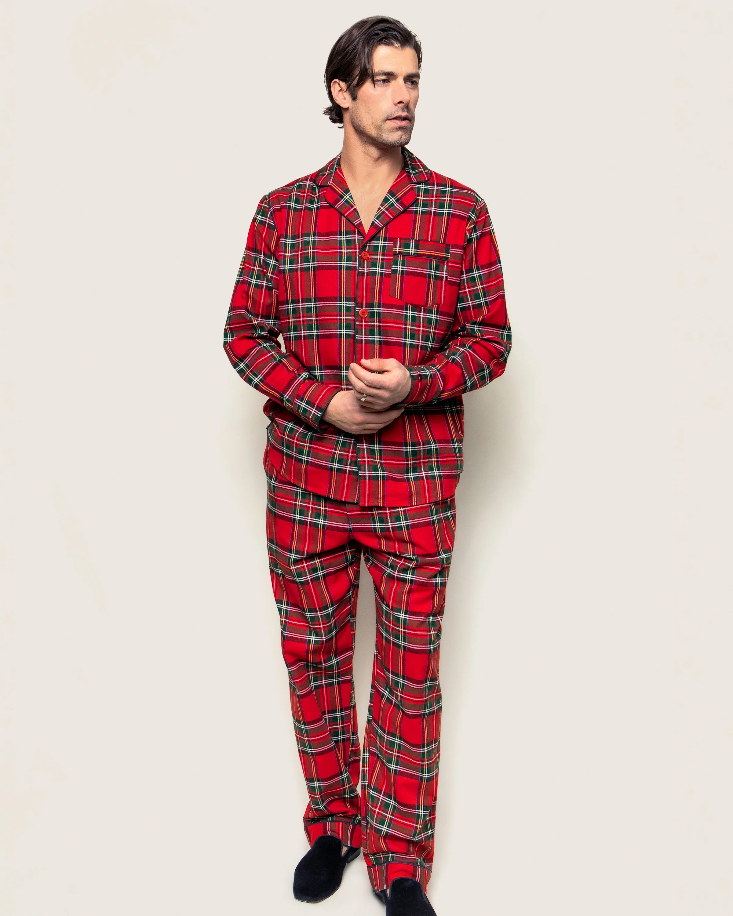 Men's Brushed Cotton Pajama Set in Imperial Tartan | Petite Plume