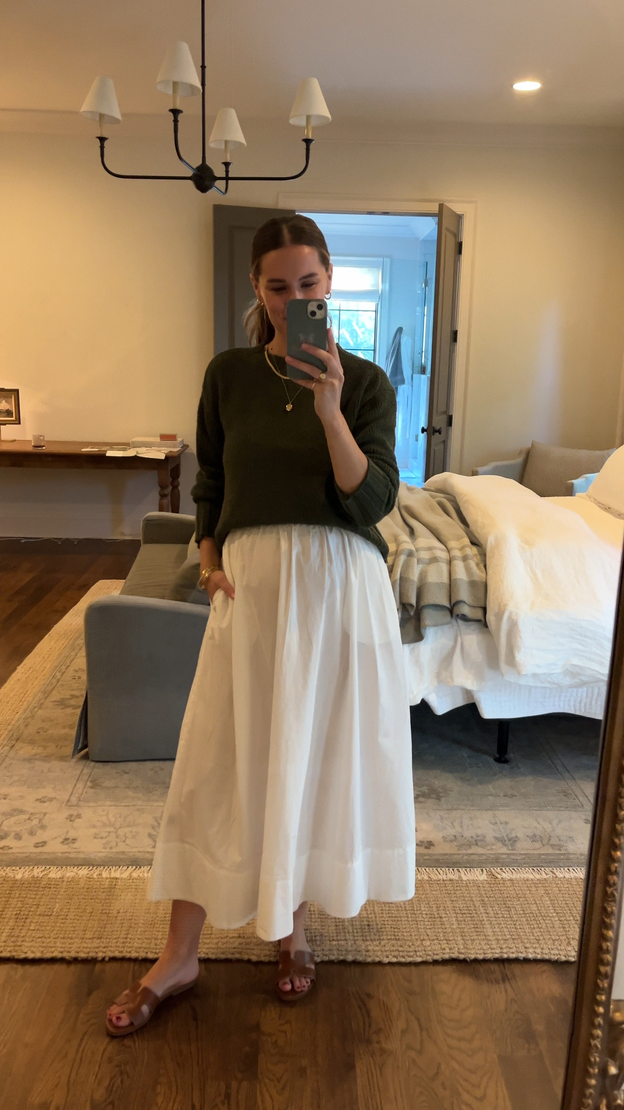 This skirt with its elastic waist is the perfect capsule wardrobe item but also great for maternity wear! I did size up to be able to wear it longer but this is still so comfortable and I am 7 months pregnant  

#LTKBump #LTKSeasonal
