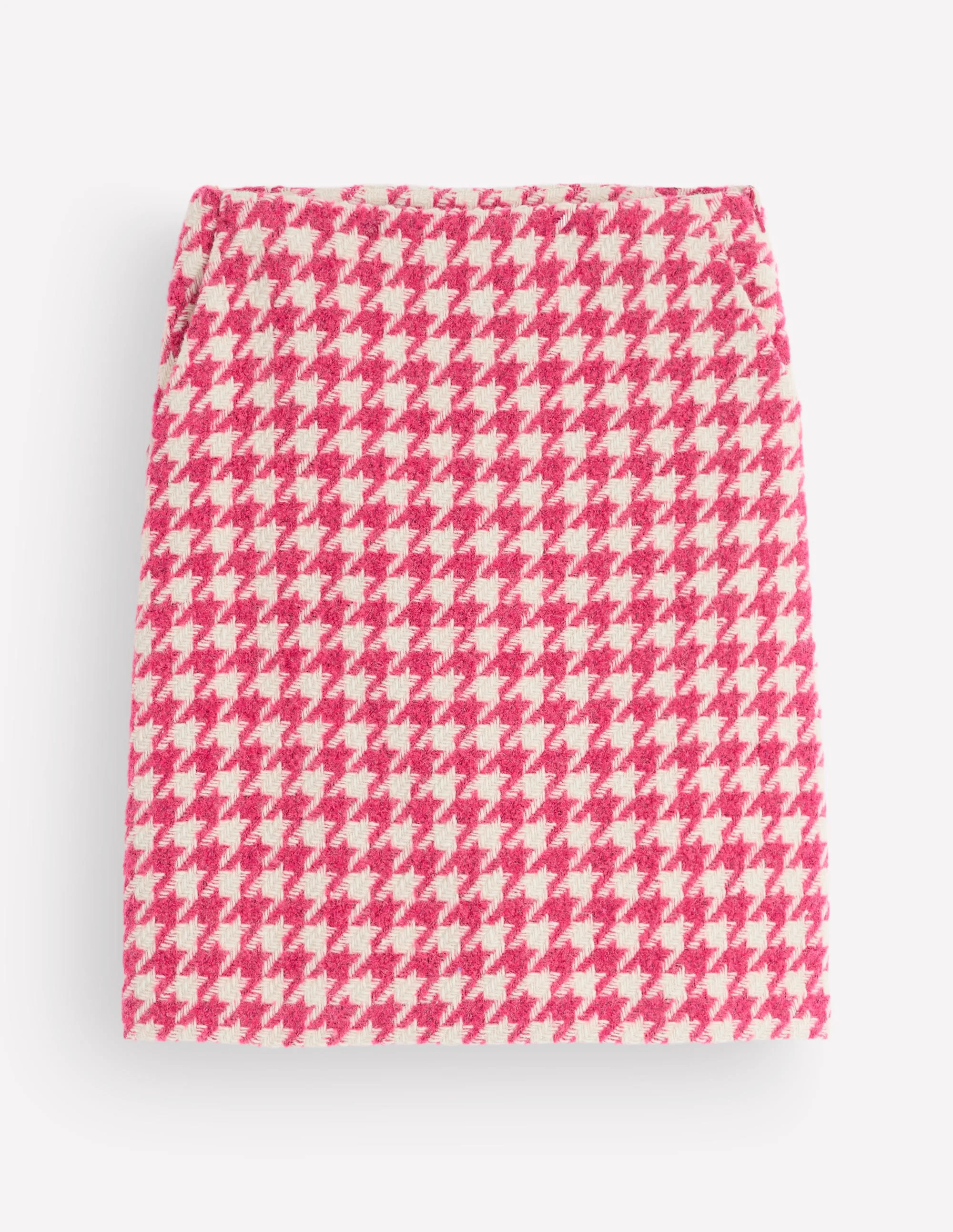 Wool Blend A-Line Skirt-Pink Dogstooth | Boden (US)