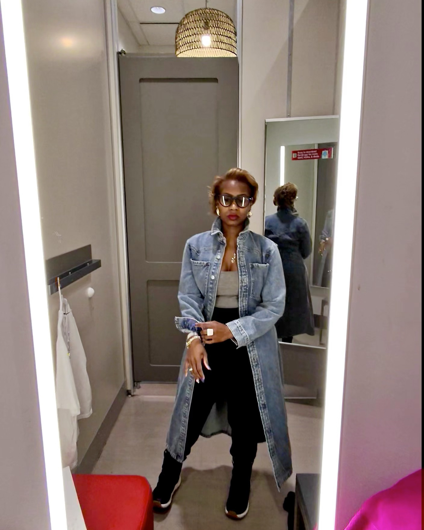 💙 Denim Jacket, but Make It Chic 💙

Y’all, let me put you on to the Future Collective Long Sleeve Denim Midi Dress from Target—styled as a jacket! This is my new favorite layering piece, and I’m obsessed with how versatile it is. 🙌🏾

Why I love it as a jacket:
	•	The structured denim silhouette gives it a cool, effortless vibe.
	•	The midi length adds drama and makes it perfect for layering over any outfit.
	•	It’s lightweight yet warm enough for those in-between seasons.

✨ How I’m wearing it:
	•	Open over a fitted turtleneck and faux leather leggings for a sleek look.
	•	Add white sneakers for daytime casual or heeled boots to dress it up.
	•	Cinch it with a statement belt to define the waist and elevate the look even more!

💖 Shop the dress here:
Denim Midi Dress

Denim doesn’t have to be basic, y’all—it’s all about how you style it! Are you rocking this as a dress or a jacket? Let me know your vibe in the comments!

#TargetStyle #DenimChic #LayeredLooks #FashionedInFreedom