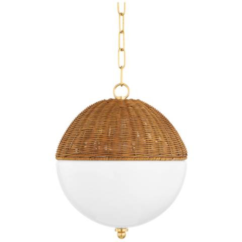 Summer 1 Light Small Pendant Aged Brass - #503C3 | Lamps Plus | Lamps Plus