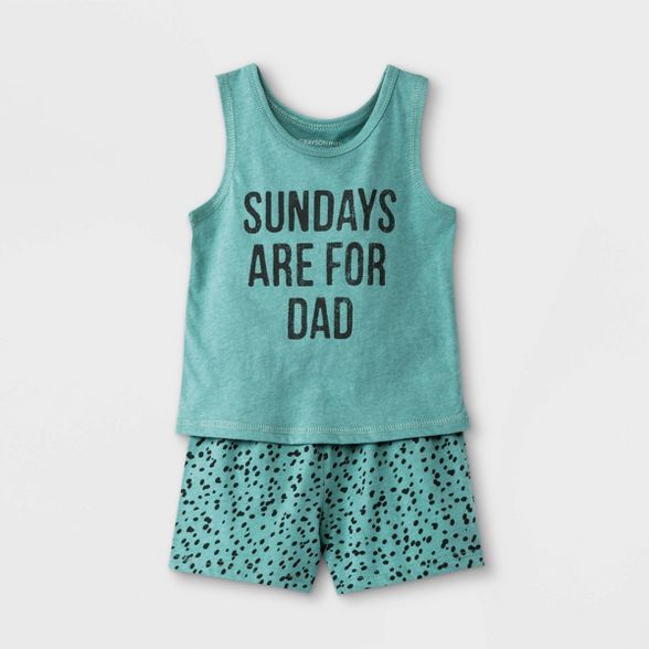 Grayson Mini Baby Boys' 'Sundays Are For Dad' Top & Bottom Set - Blue | Target