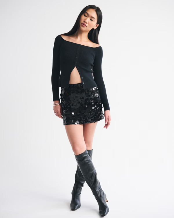 Women's The A&F Scarlett Sequin Mini Skort | Women's Bottoms | Abercrombie.com | Abercrombie & Fitch (US)