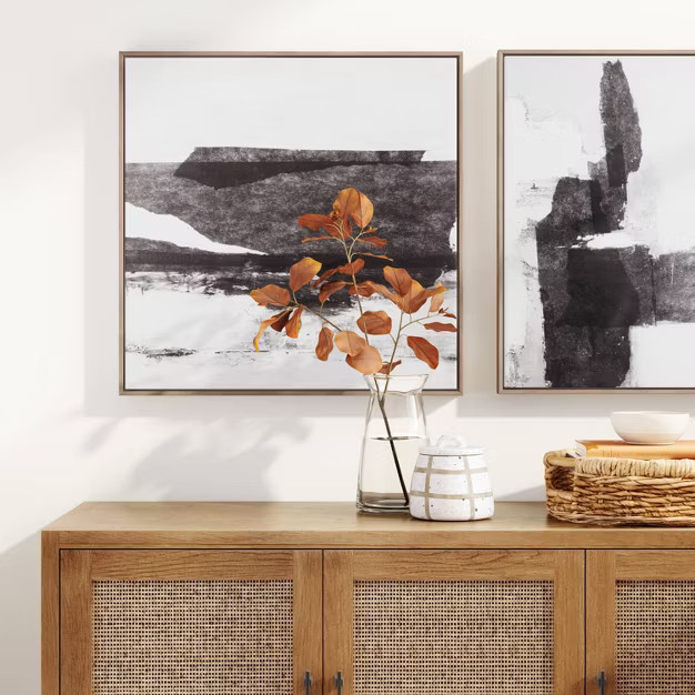 (Set of 2) 24" x 24" Framed Canvas Black - Threshold™ | Target