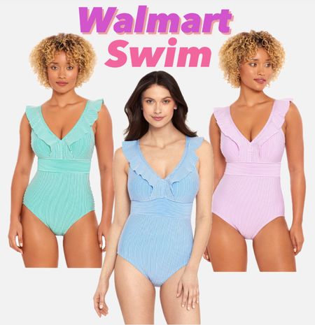 It’s official: your vacation swimsuit has arrived from Time and Tru. This One-Piece Seersucker Swimsuit keeps your swim collection fresh and stylish. Featuring a plunging V-neckline with ruffle trim so it’s both sexy and sweet, allover stripes and a textured seersucker fabric, this swimsuit is ready for splashing in the waves or lounging in the sun. Only at Walmart.

#LTKfindsunder50 #LTKswim #LTKSeasonal