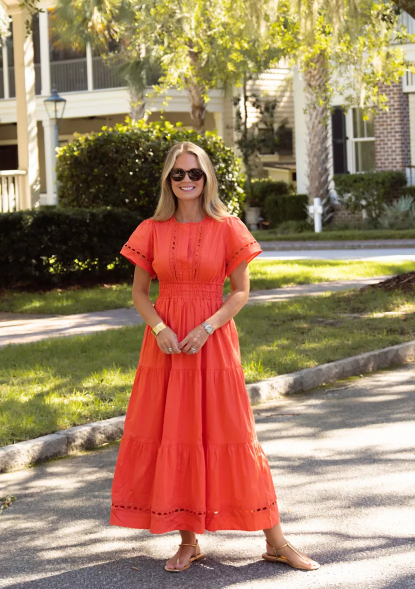 Women's Smocked Waist Inset Midi Dress | Belk