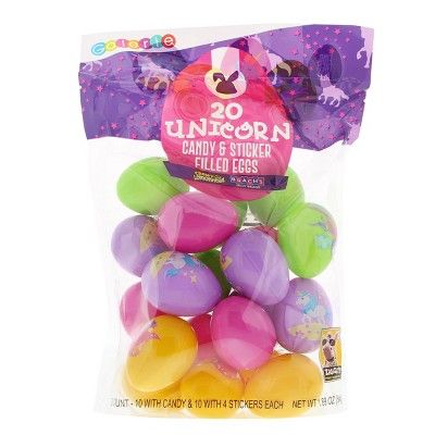 Galerie Unicorn Candy & Sticker Filled Easter Eggs - 20ct/1.89oz | Target