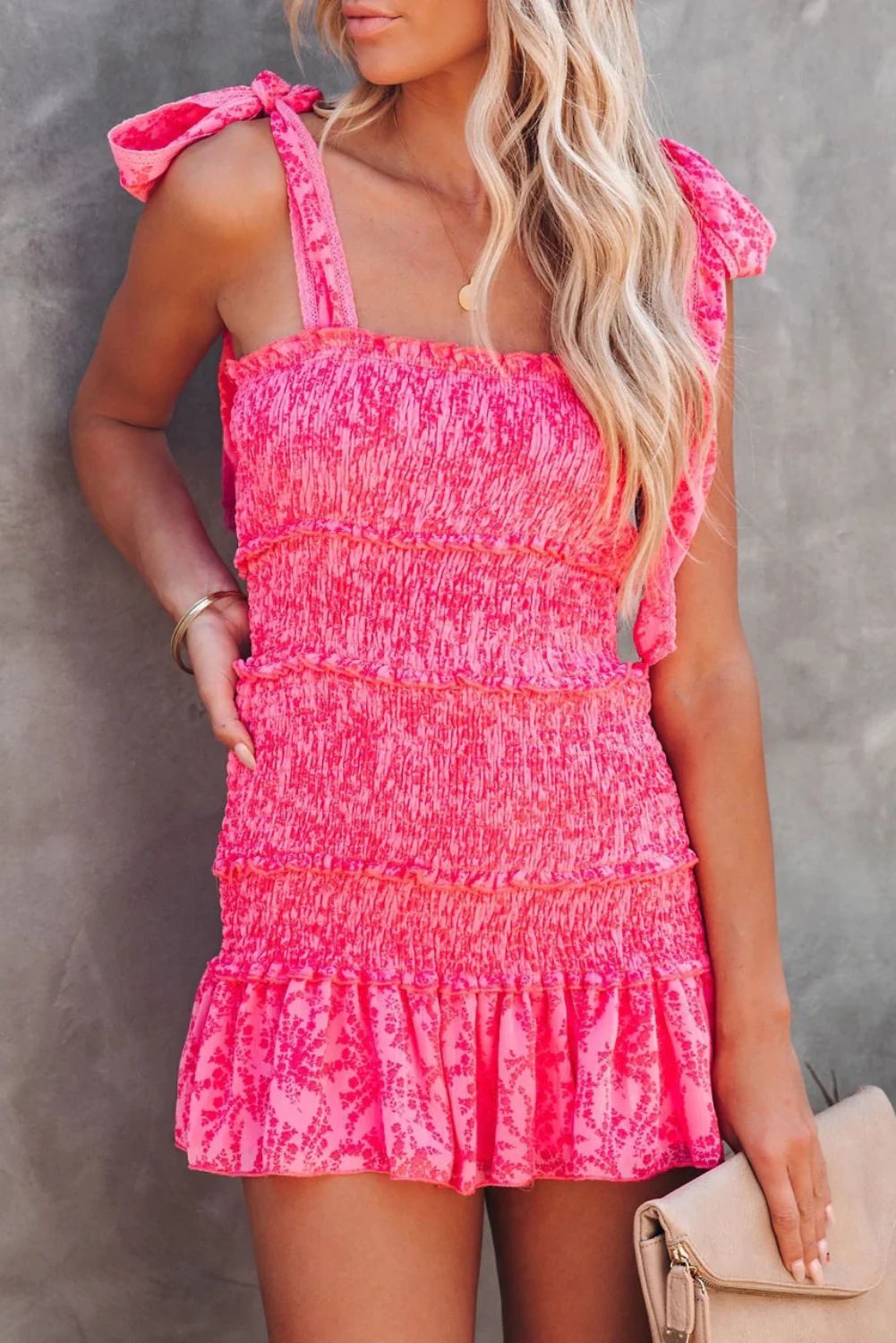 Smocked sleeveless Mini Dress #121406 | Goodnight Macaroon