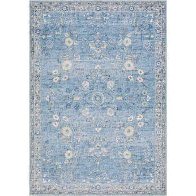 Lympsham Blue/White Machine Washable Area Rug | Wayfair North America
