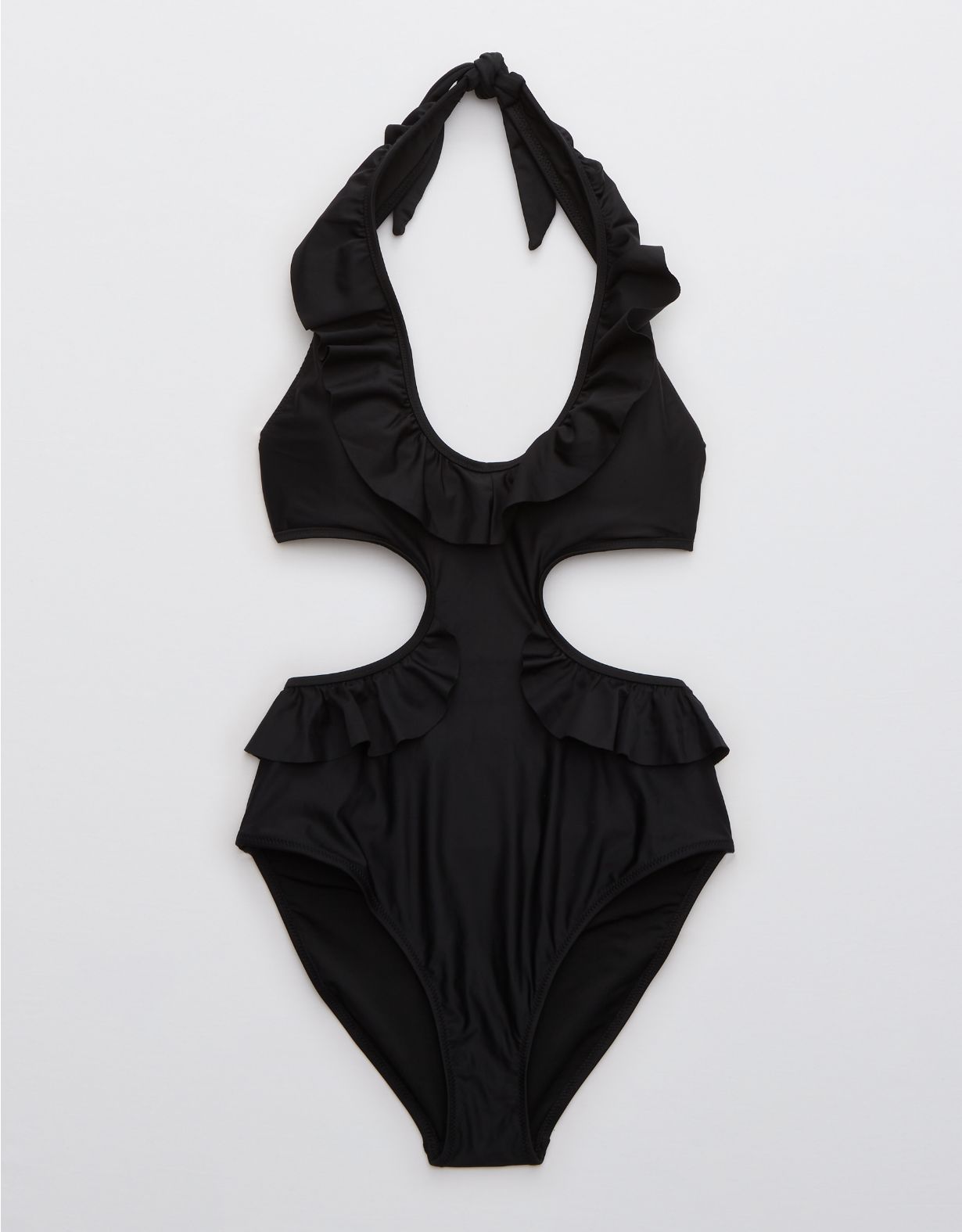 Aerie Ruffle Cut Out One Piece Swimsuit | American Eagle Outfitters (US & CA)