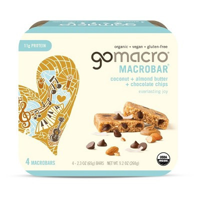 GoMacro Coconut + Almond Butter + Chocolate Chips MacroBar - 4ct/7.1oz | Target