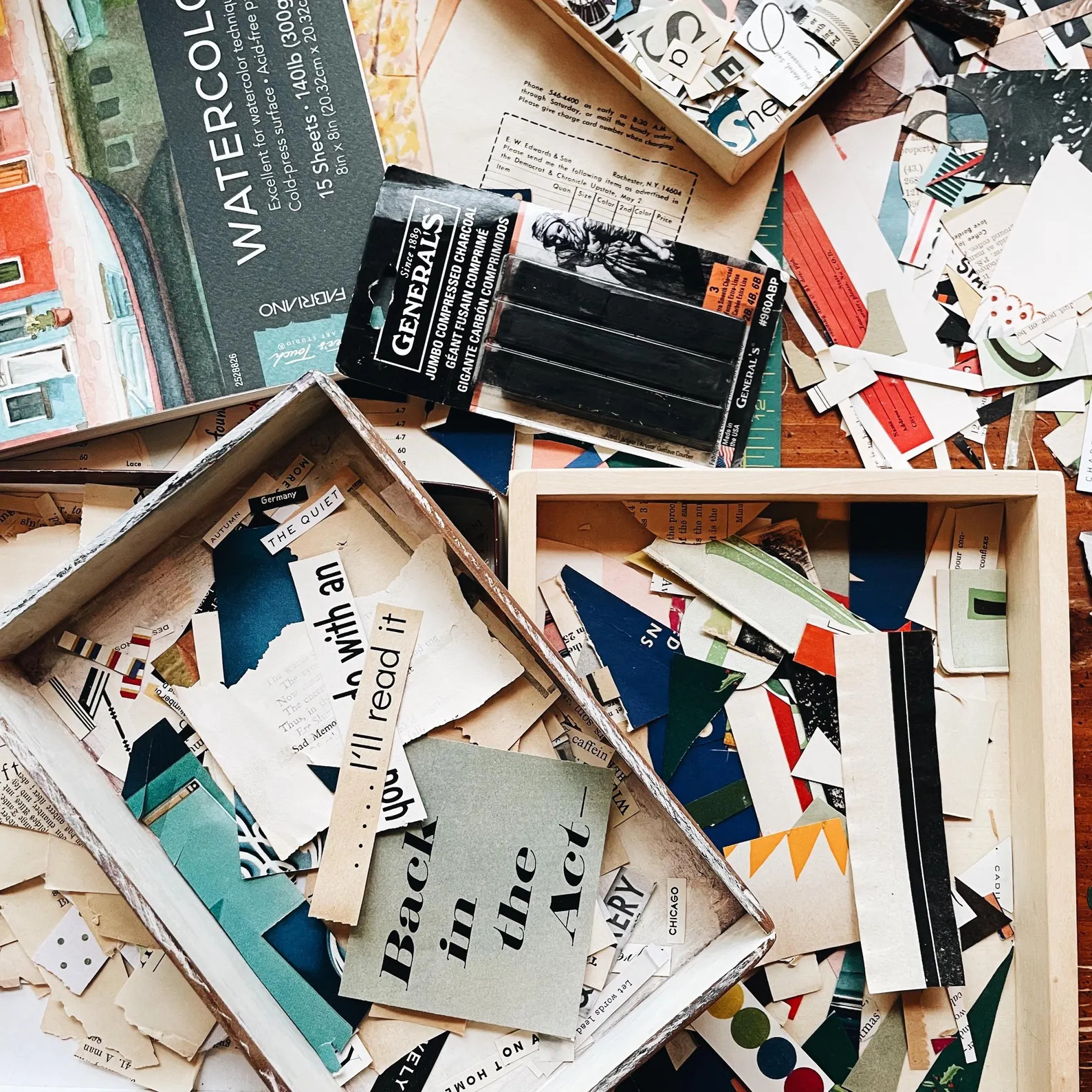 Original Vintage Abstract Paper Collage Art, Antique Magazine Cut Paper Traveling Man ‘gotta Be... | Etsy (US)