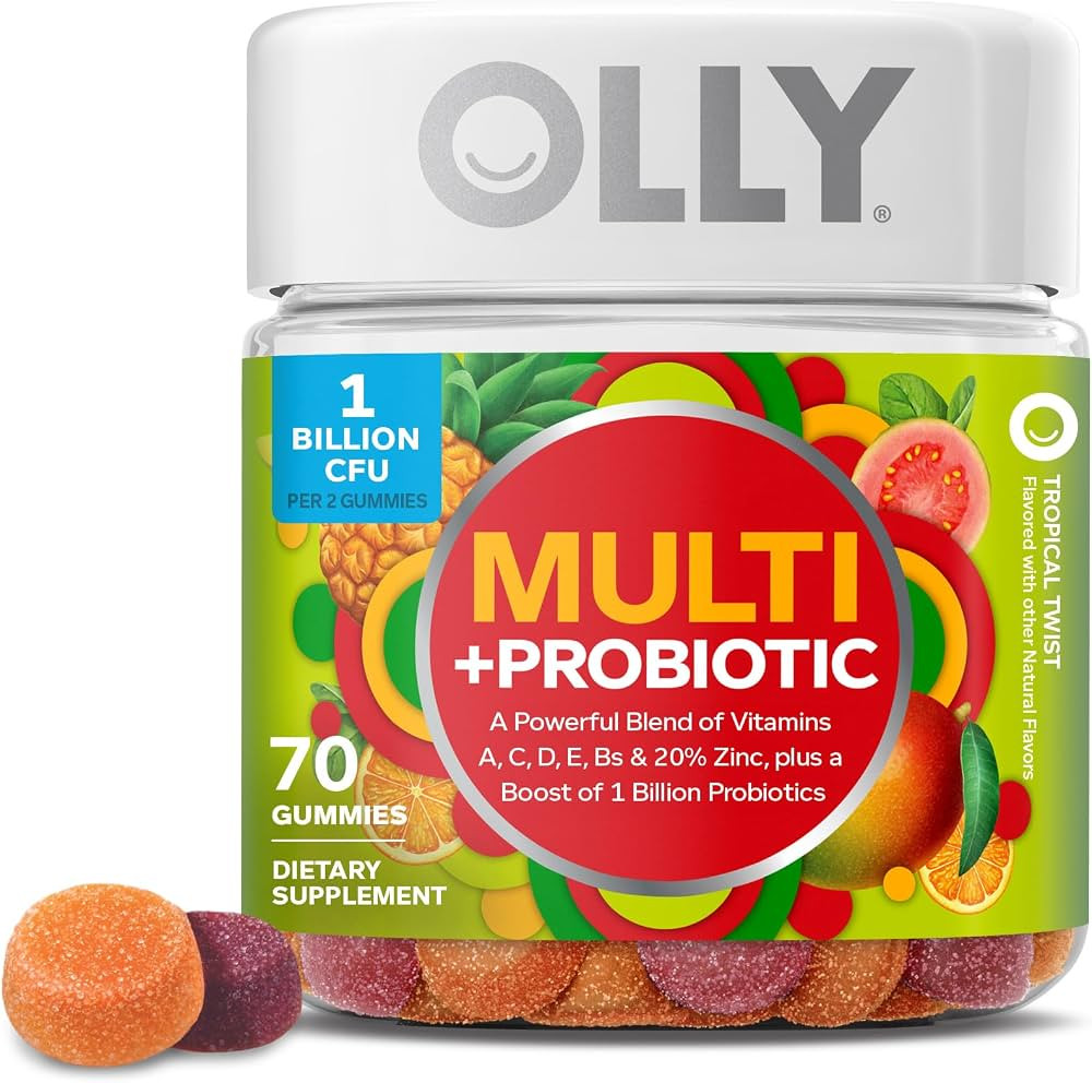OLLY Multi + Probiotic Adult Multivitamin Gummy, Digestive and Immune System Support,* Chewable S... | Amazon (US)